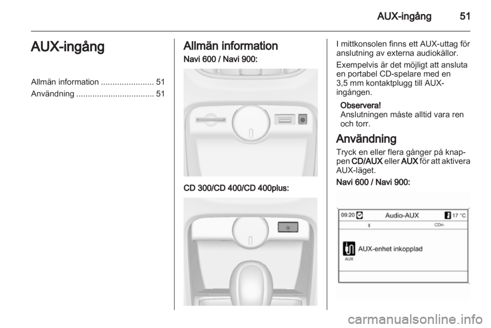 OPEL CASCADA 2013.5  Handbok för infotainmentsystem 