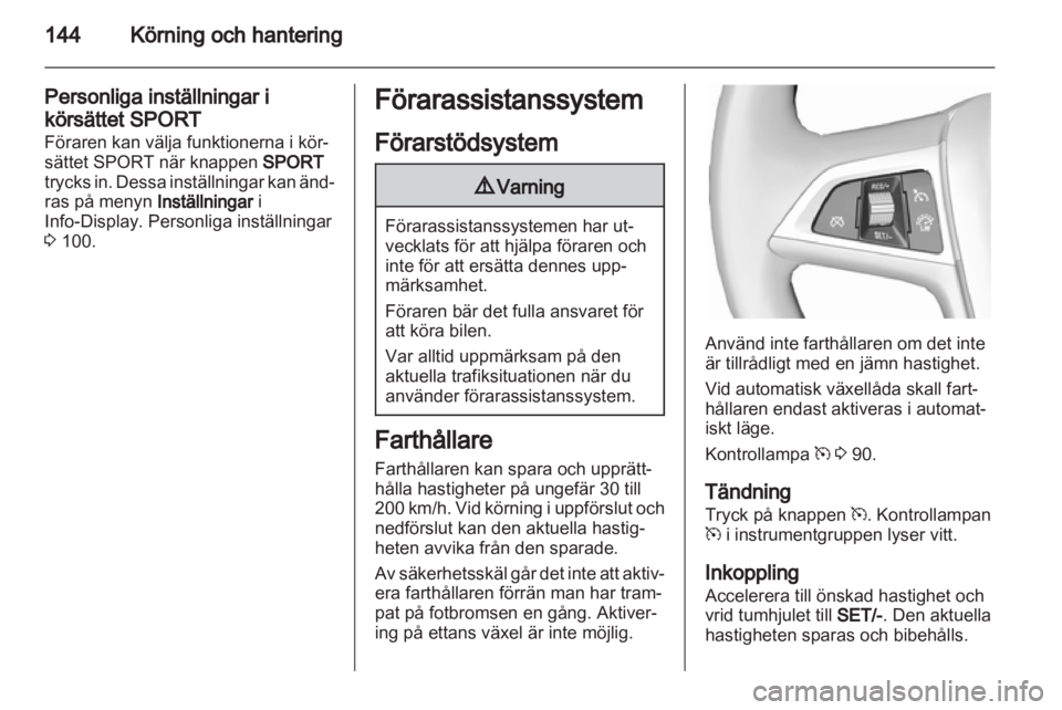 OPEL CASCADA 2013.5  Instruktionsbok 