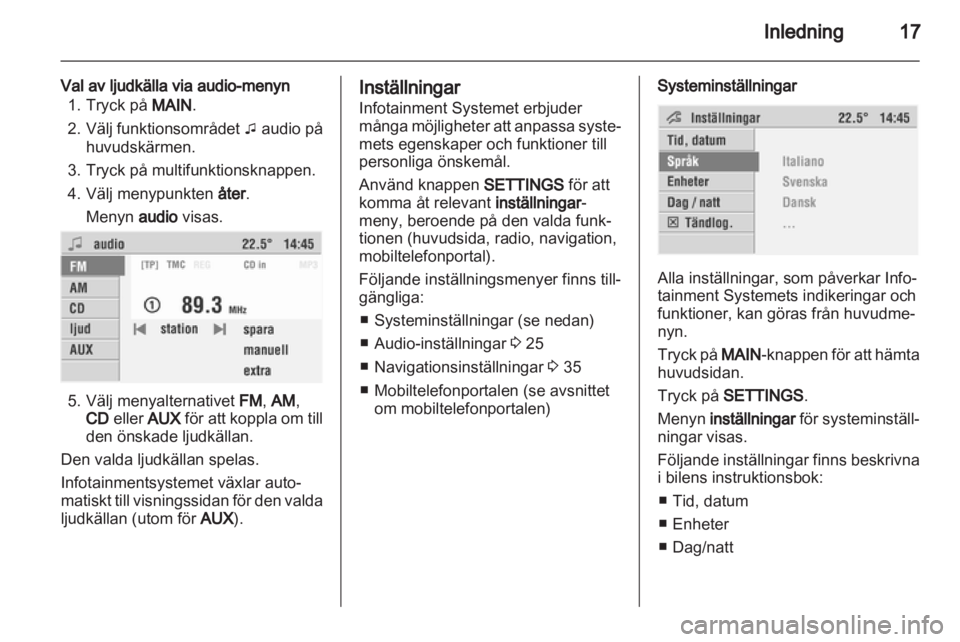 OPEL COMBO 2011  Handbok för infotainmentsystem 