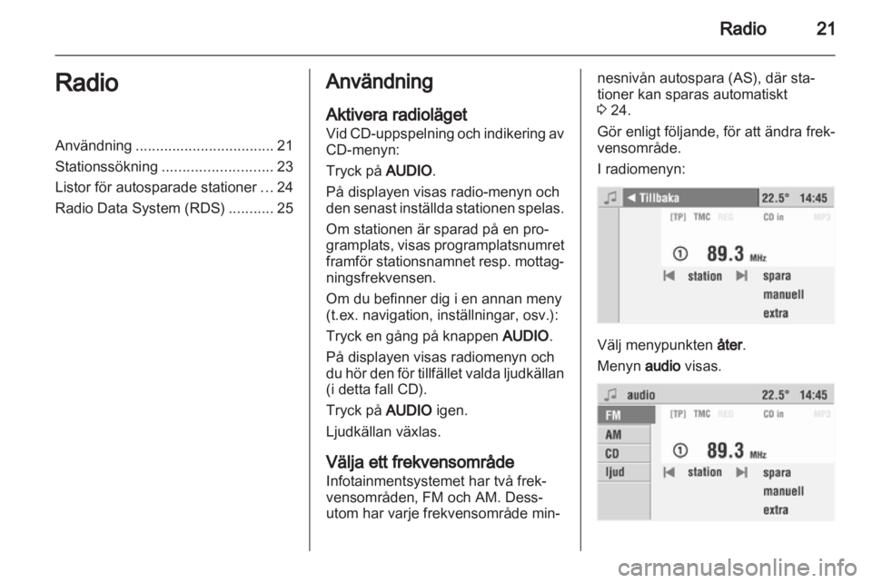 OPEL COMBO 2011  Handbok för infotainmentsystem 