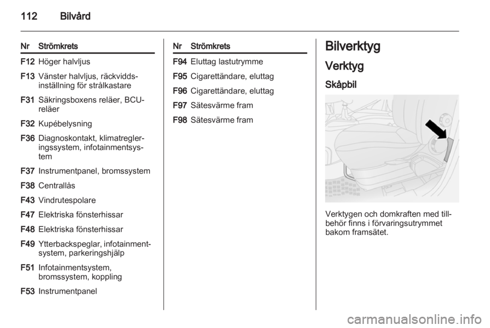 OPEL COMBO D 2012  Instruktionsbok 