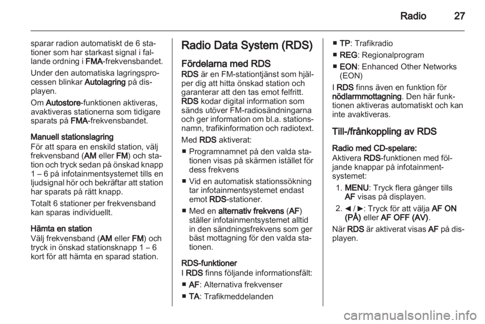 OPEL COMBO D 2013  Handbok för infotainmentsystem 