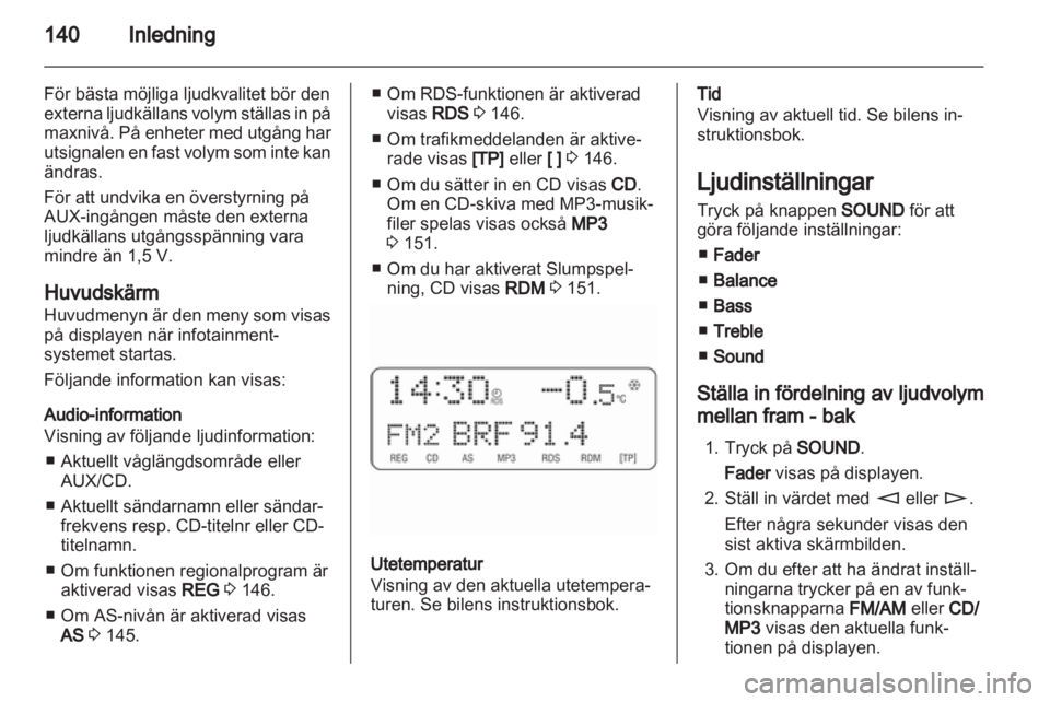 OPEL CORSA 2010.5  Handbok för infotainmentsystem 