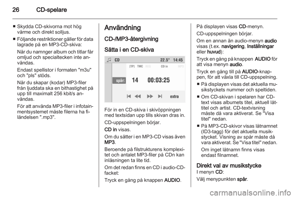 OPEL CORSA 2010.5  Handbok för infotainmentsystem 