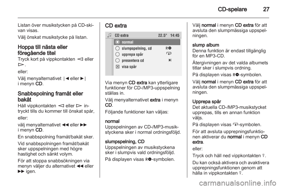 OPEL CORSA 2010.5  Handbok för infotainmentsystem 