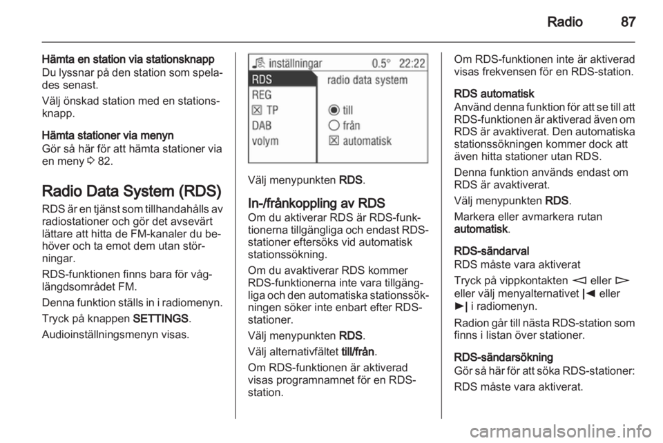 OPEL CORSA 2010.5  Handbok för infotainmentsystem 