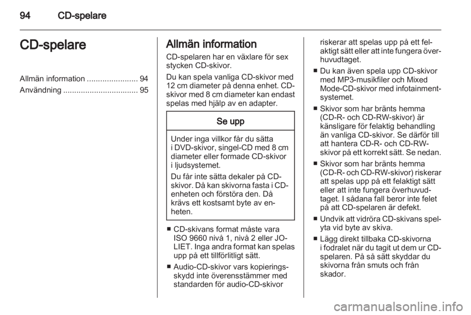 OPEL CORSA 2010.5  Handbok för infotainmentsystem 