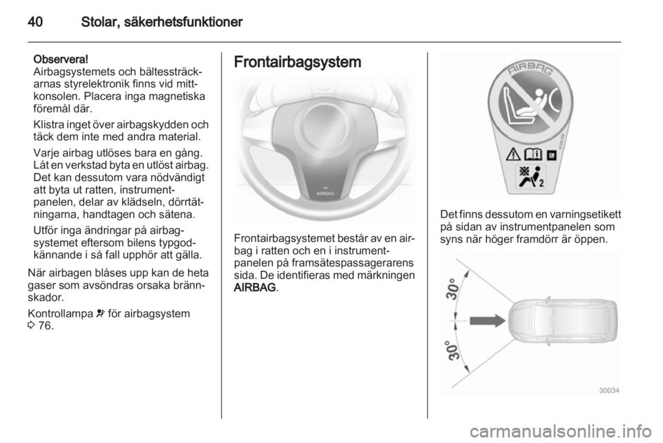 OPEL CORSA 2011  Instruktionsbok 