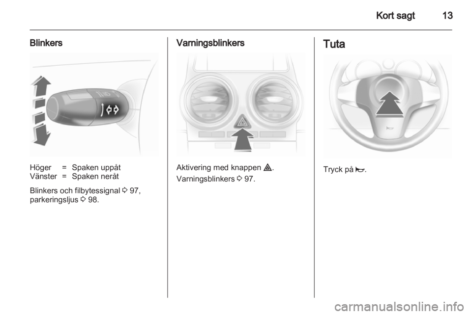 OPEL CORSA 2012  Instruktionsbok 