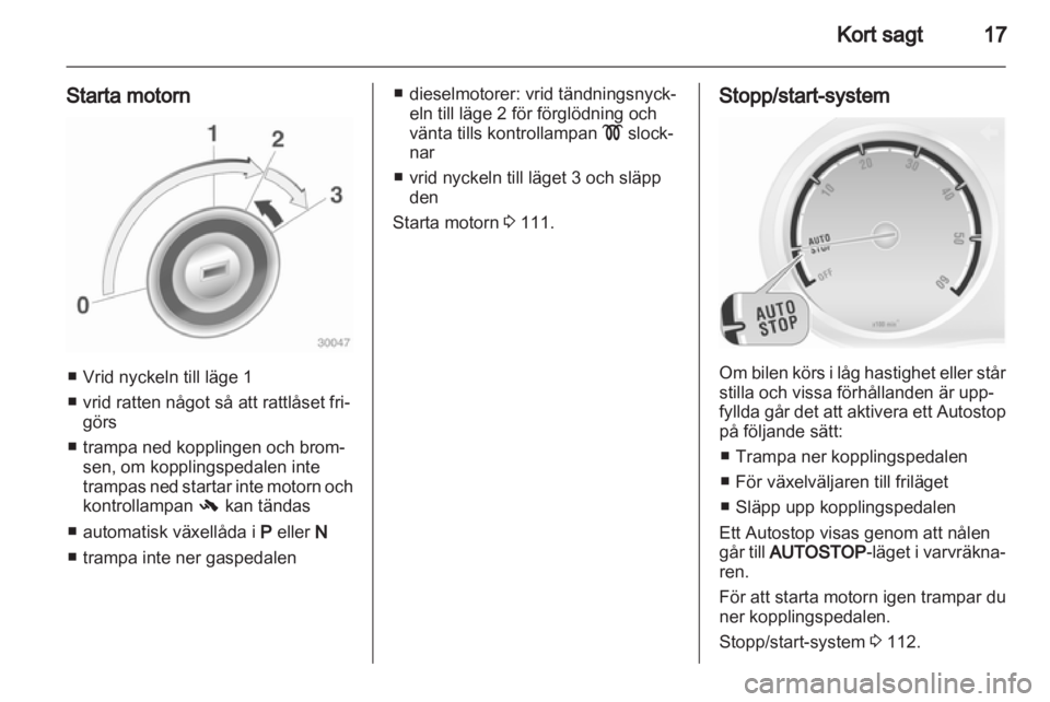 OPEL CORSA 2012  Instruktionsbok 
