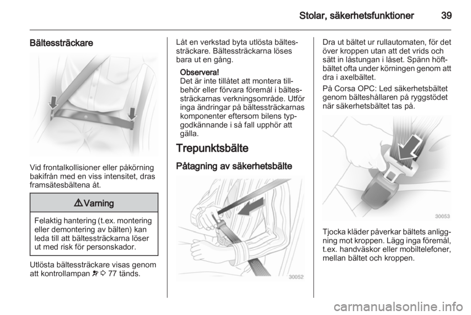 OPEL CORSA 2012  Instruktionsbok 