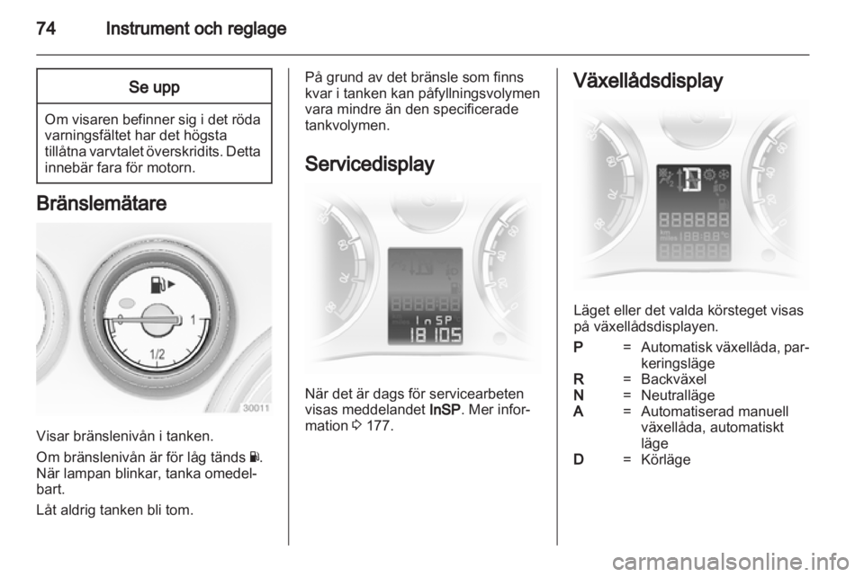 OPEL CORSA 2012  Instruktionsbok 
