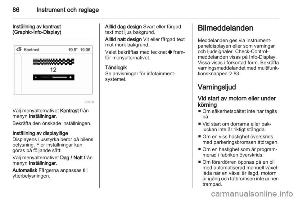 OPEL CORSA 2012  Instruktionsbok 