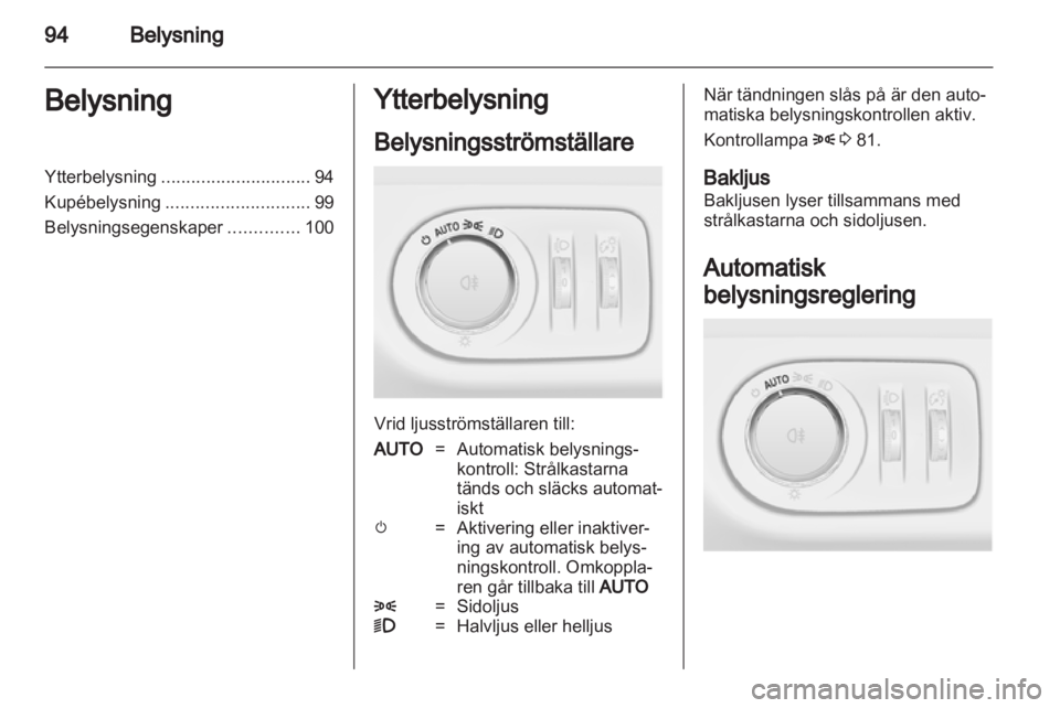 OPEL CORSA 2012  Instruktionsbok 