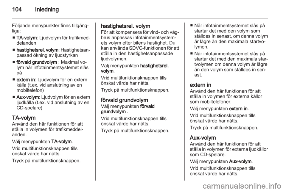 OPEL CORSA 2013  Handbok för infotainmentsystem 
