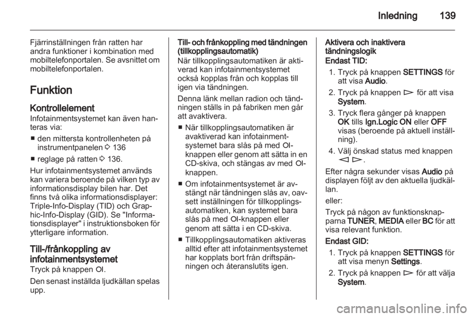 OPEL CORSA 2013  Handbok för infotainmentsystem 