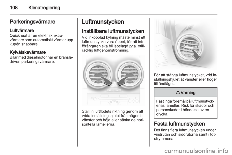 OPEL CORSA 2013  Instruktionsbok 