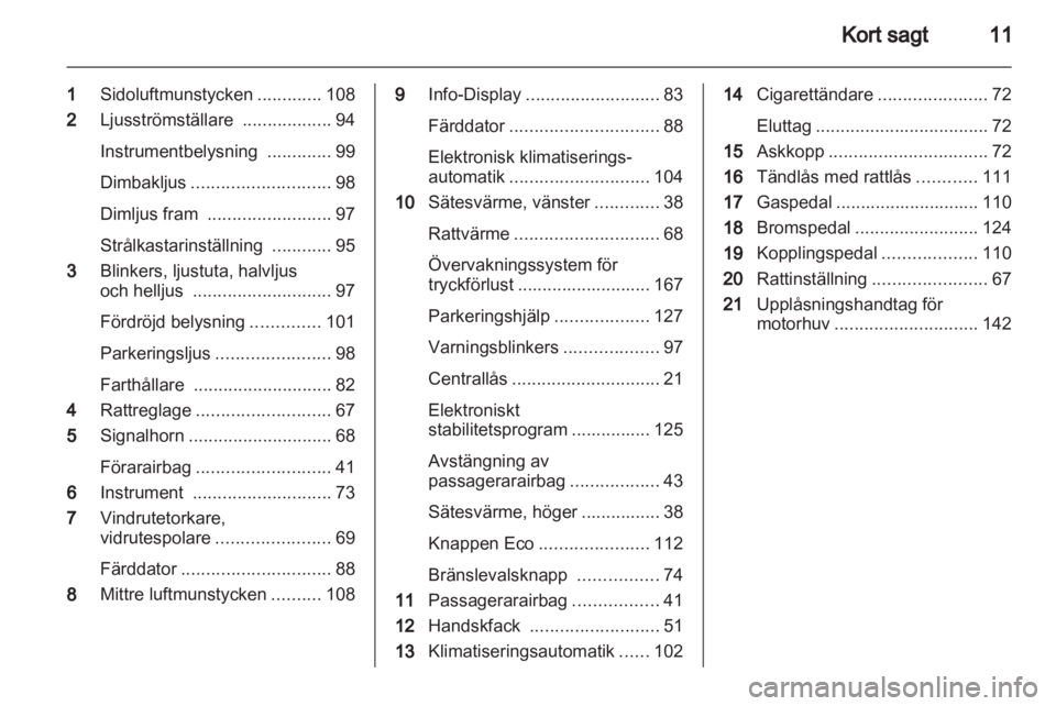 OPEL CORSA 2013  Instruktionsbok 
