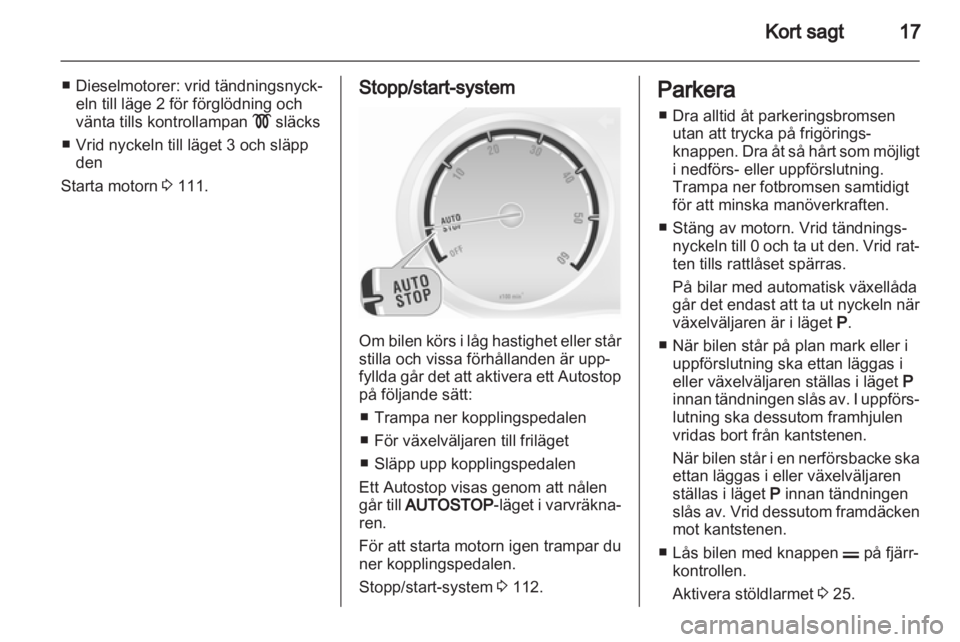 OPEL CORSA 2013  Instruktionsbok 