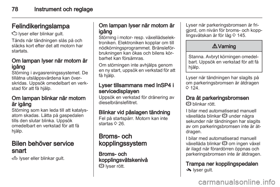 OPEL CORSA 2013  Instruktionsbok 
