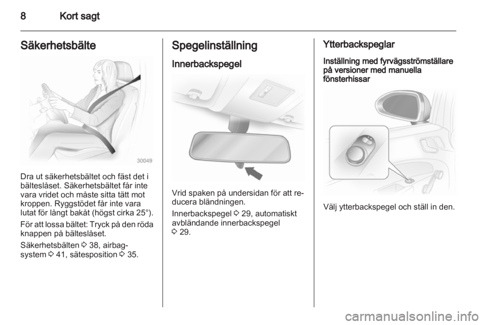 OPEL CORSA 2013  Instruktionsbok 