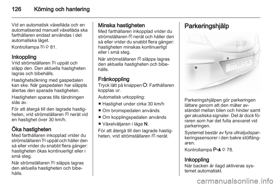 OPEL CORSA 2013.5  Instruktionsbok 