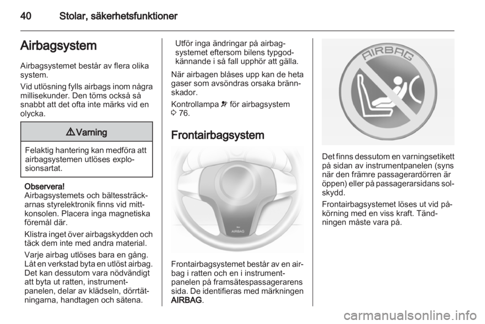 OPEL CORSA 2013.5  Instruktionsbok 