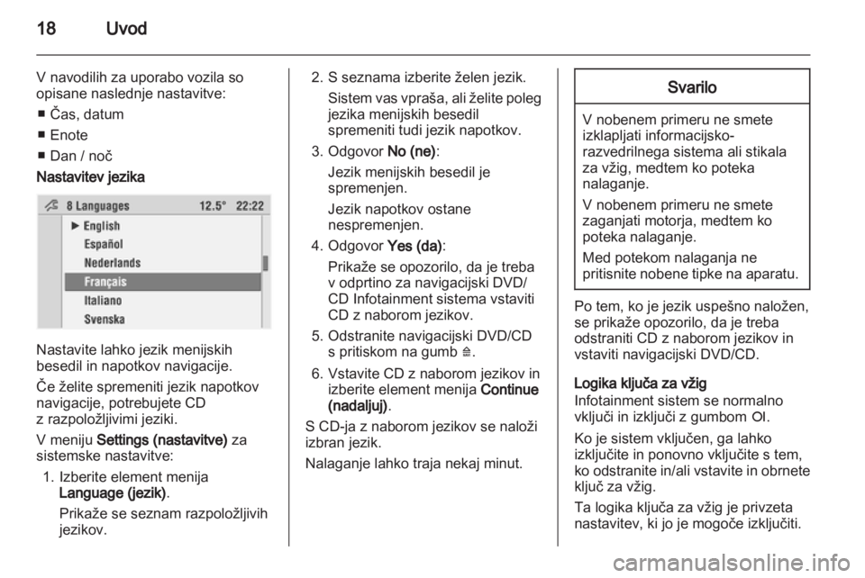 OPEL COMBO 2011  Navodila za uporabo Infotainment sistema 
