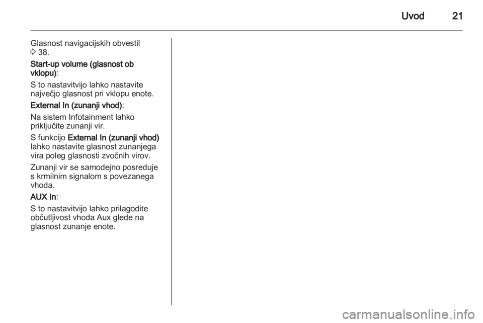 OPEL COMBO 2011  Navodila za uporabo Infotainment sistema 