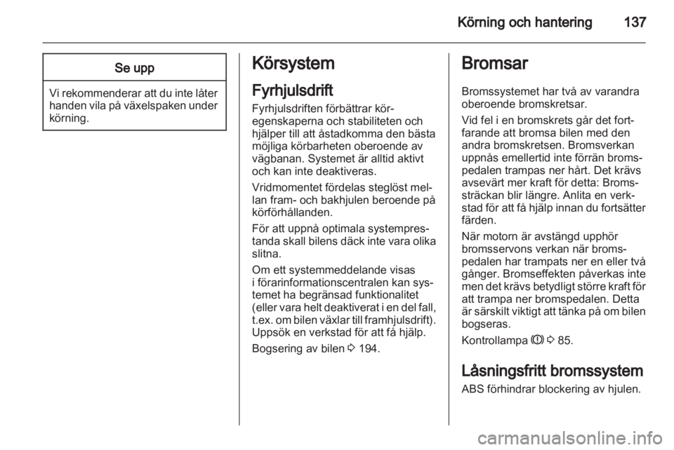 OPEL INSIGNIA 2011  Instruktionsbok 