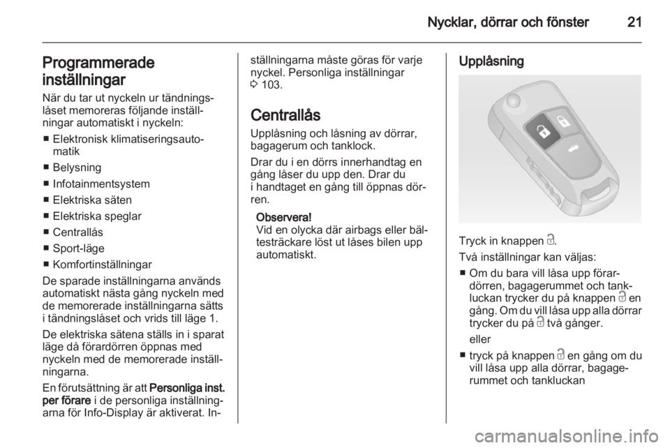 OPEL INSIGNIA 2011  Instruktionsbok 