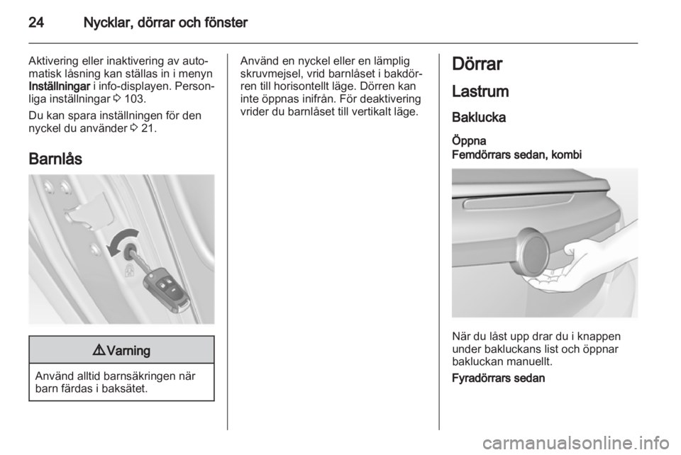 OPEL INSIGNIA 2011  Instruktionsbok 
