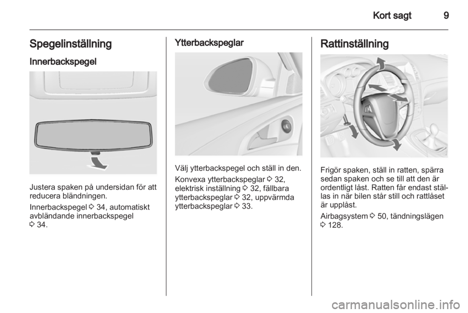 OPEL INSIGNIA 2012  Instruktionsbok 