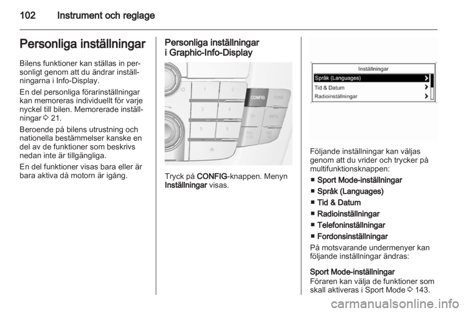 OPEL INSIGNIA 2012  Instruktionsbok 