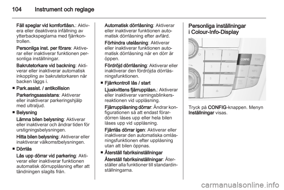 OPEL INSIGNIA 2012  Instruktionsbok 