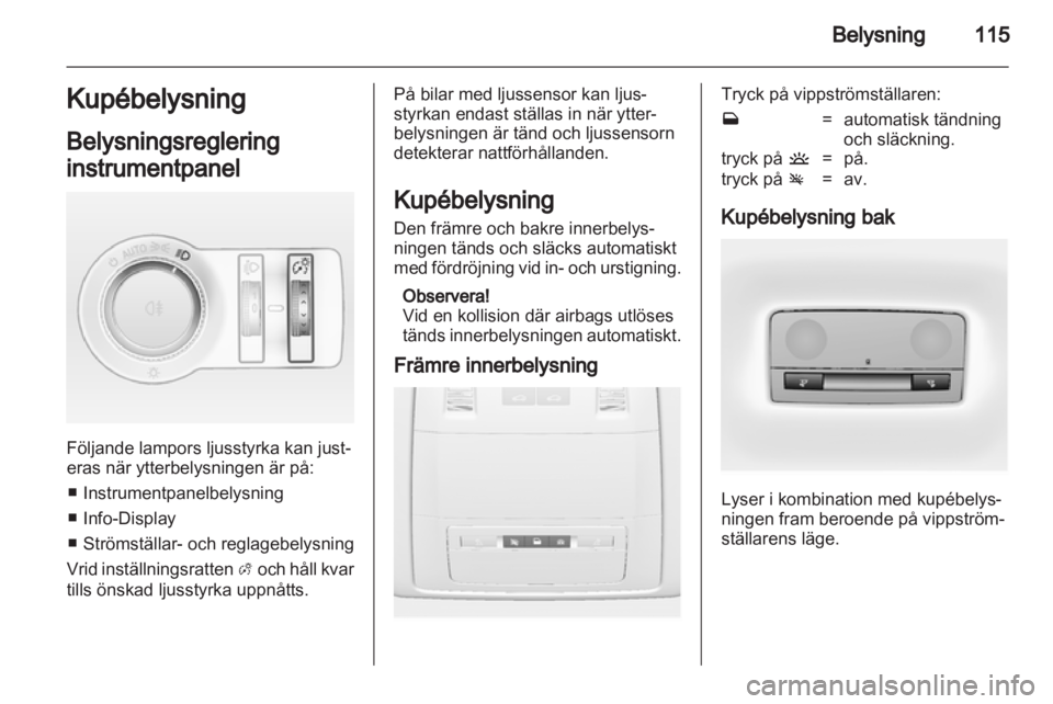 OPEL INSIGNIA 2012  Instruktionsbok 