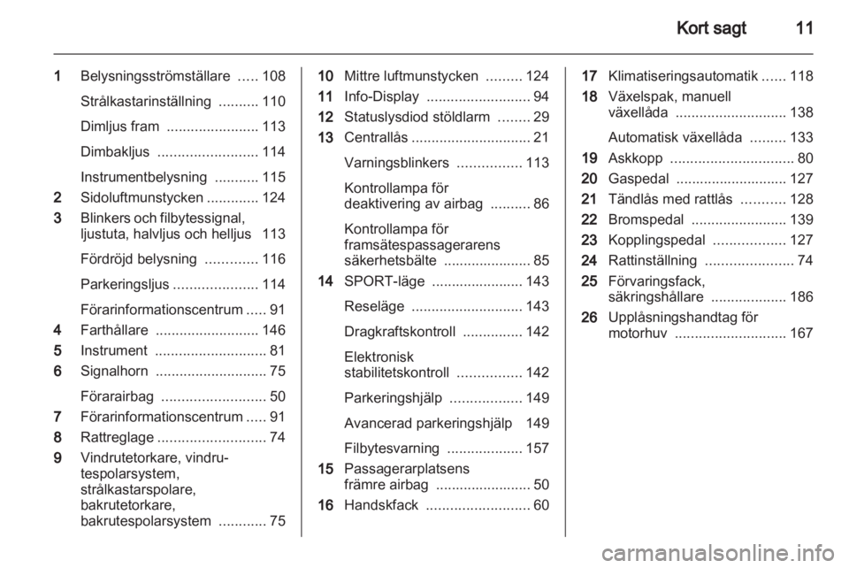 OPEL INSIGNIA 2012  Instruktionsbok 