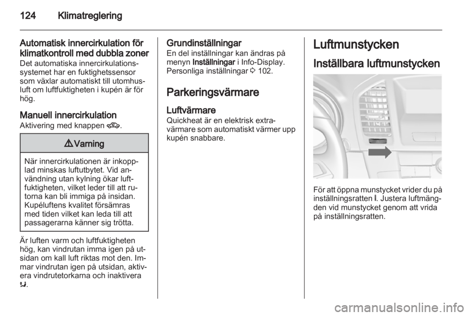 OPEL INSIGNIA 2012  Instruktionsbok 