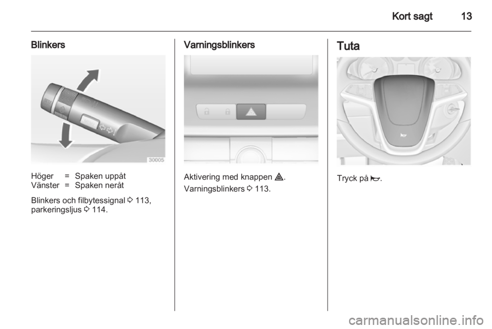 OPEL INSIGNIA 2012  Instruktionsbok 