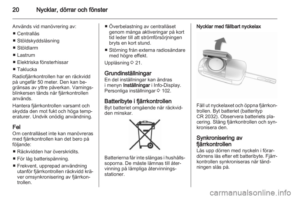 OPEL INSIGNIA 2012  Instruktionsbok 