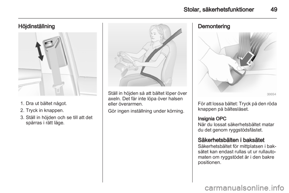 OPEL INSIGNIA 2012  Instruktionsbok 
