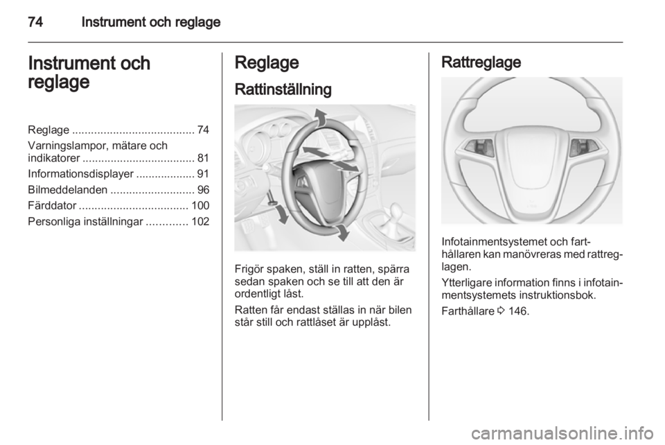 OPEL INSIGNIA 2012  Instruktionsbok 