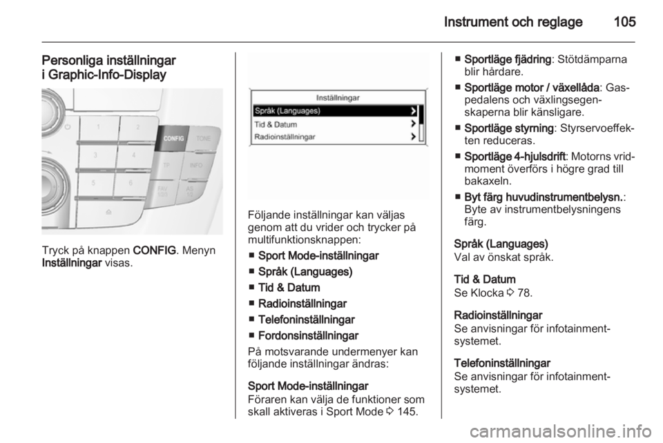 OPEL INSIGNIA 2012.5  Instruktionsbok 