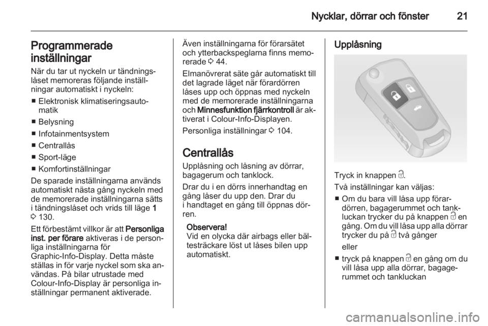 OPEL INSIGNIA 2012.5  Instruktionsbok 