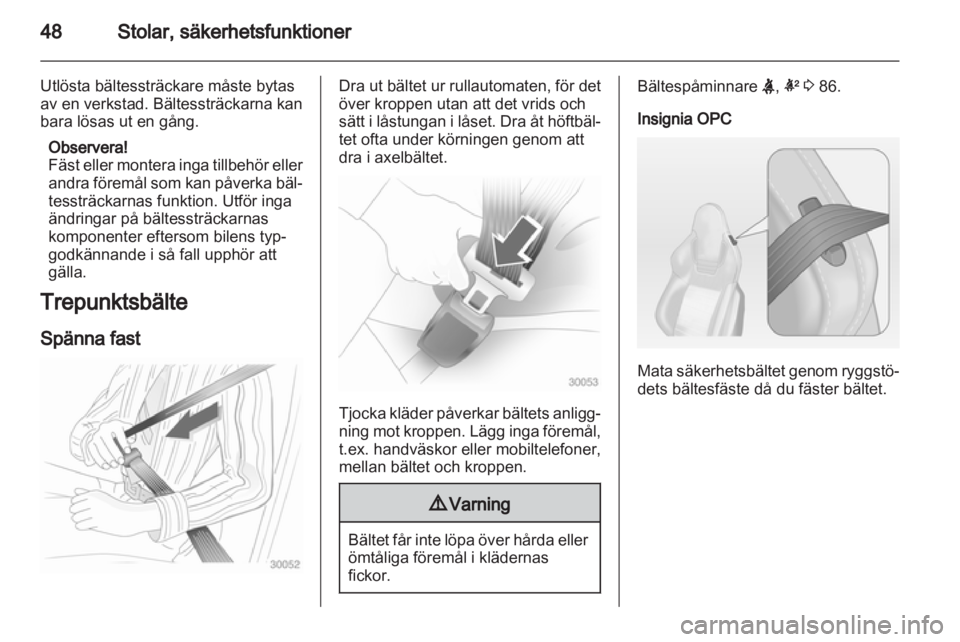 OPEL INSIGNIA 2012.5  Instruktionsbok 