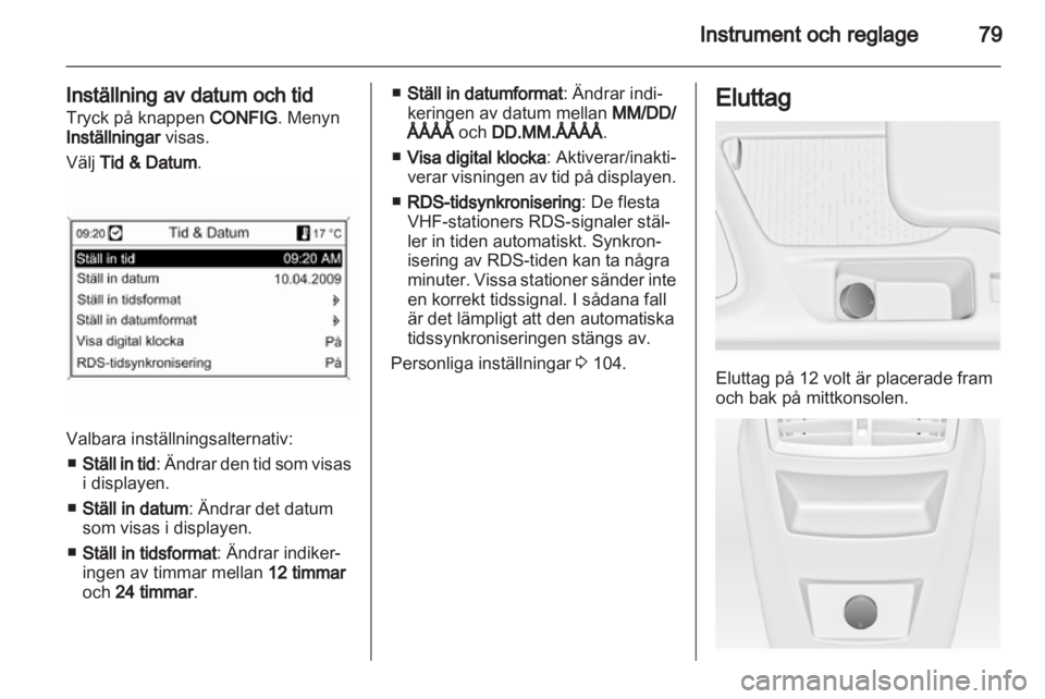 OPEL INSIGNIA 2012.5  Instruktionsbok 
