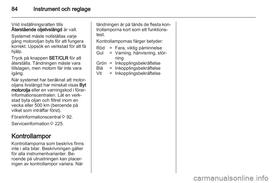 OPEL INSIGNIA 2012.5  Instruktionsbok 