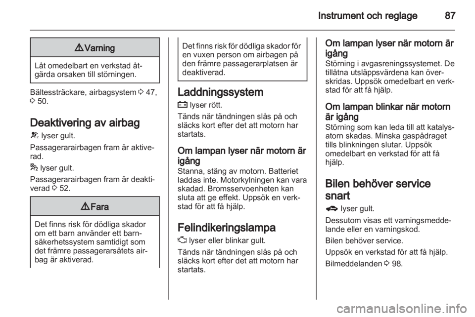 OPEL INSIGNIA 2012.5  Instruktionsbok 