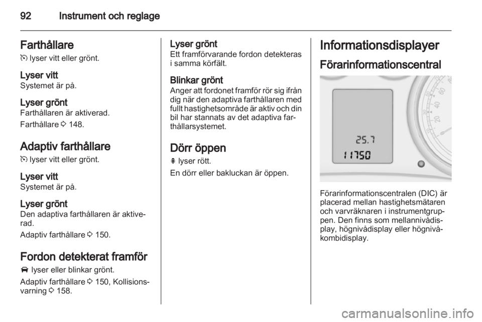 OPEL INSIGNIA 2012.5  Instruktionsbok 