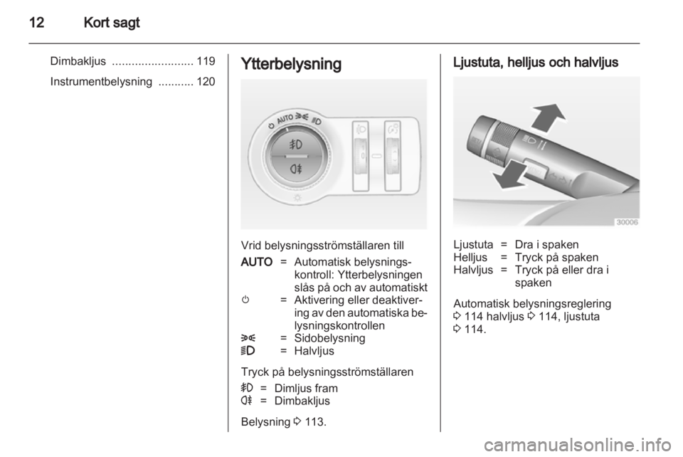 OPEL INSIGNIA 2013  Instruktionsbok 